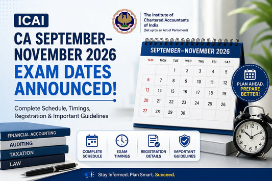 ICAI CA September–November 2026 Exam Dates Announced: Complete Schedule, Timings, Registration & Important Guidelines CA Point