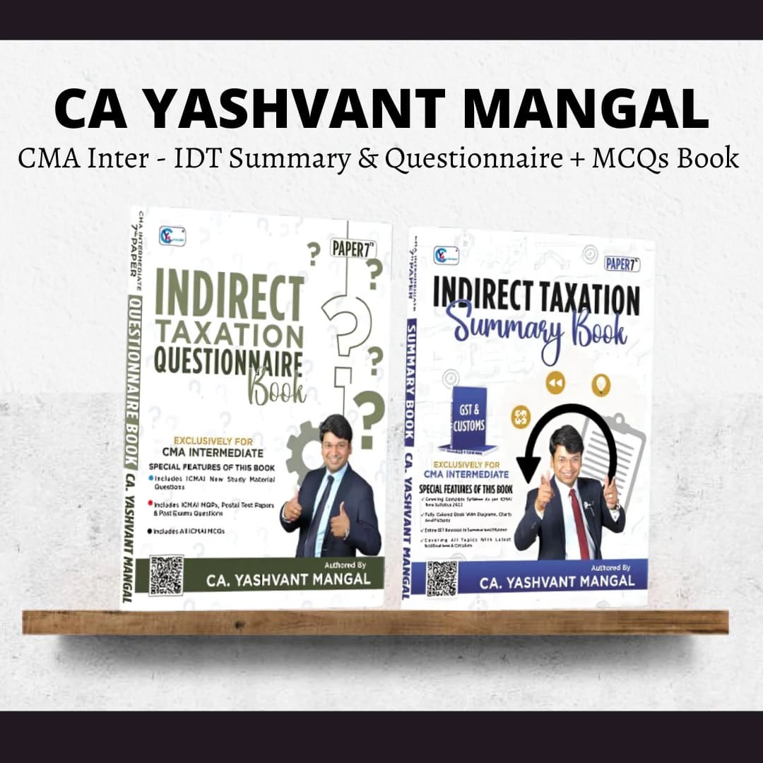 CMA Inter IDT | Summary Book & Questionnaire + MCQs Book by CA Yashvant mangal | For Dec 25 & June 26