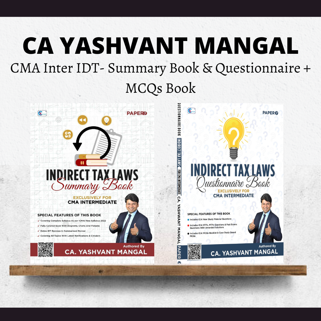 CMA Inter IDT | Summary Book & Questionnaire + MCQs Book by CA Yashvant mangal | For Dec 24 & June 25 Exams