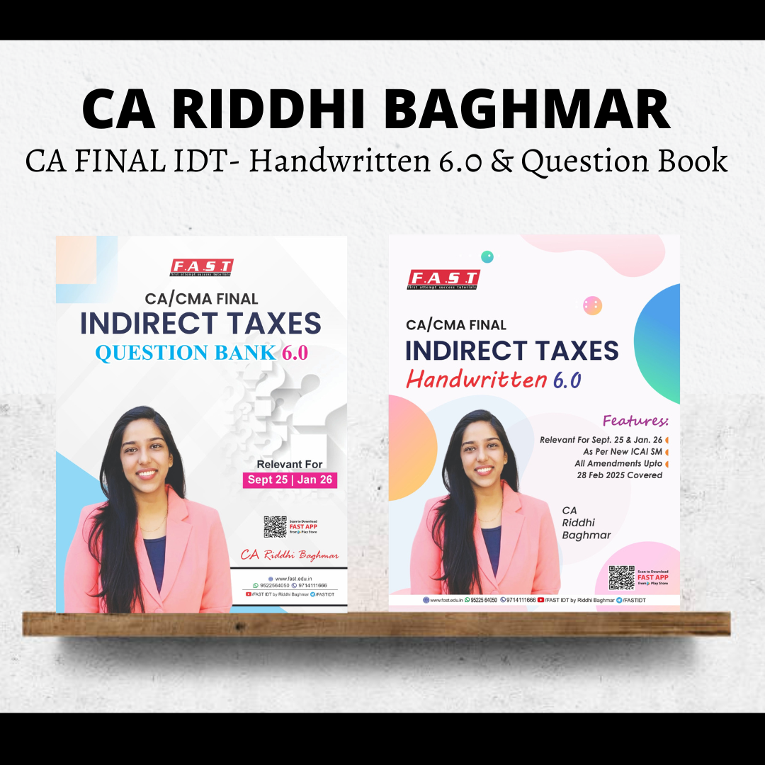 CA Final IDT | Handwritten Concept & Question 6.0 Book by CA Riddhi Baghmar | For Sep 25 & Jan 26 Exams
