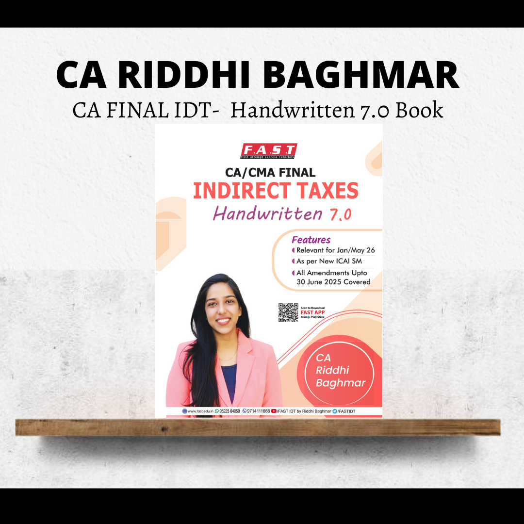 CA Final IDT | Handwritten 7.0 Concept Book by CA Riddhi Baghmar | For Jan 26 & May 26 Exams