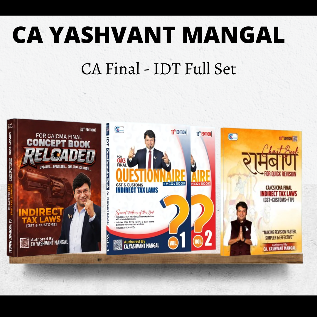 CA Final IDT - Full Bookset: Colorful Concept Book + Questionnaire & MCQs Book + Raambaan Chart Book by CA Yashvant Mangal | For Nov 26 & Onwards Exams CA Point