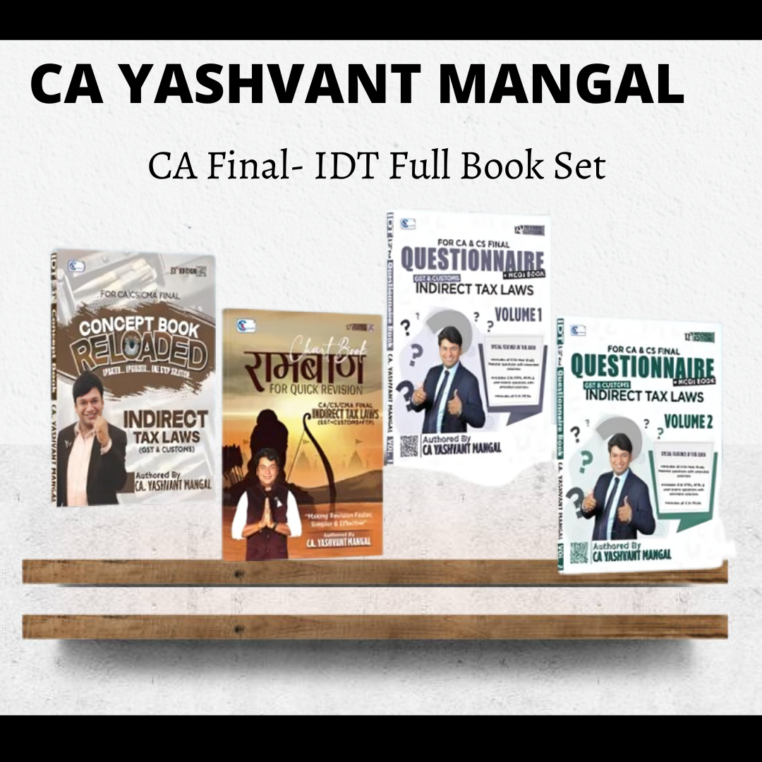 CA Final IDT - Full Bookset: Colorful Summary/Concept Book + Questionnaire & MCQs Book + Raambaan Chart Book by CA Yashvant Mangal