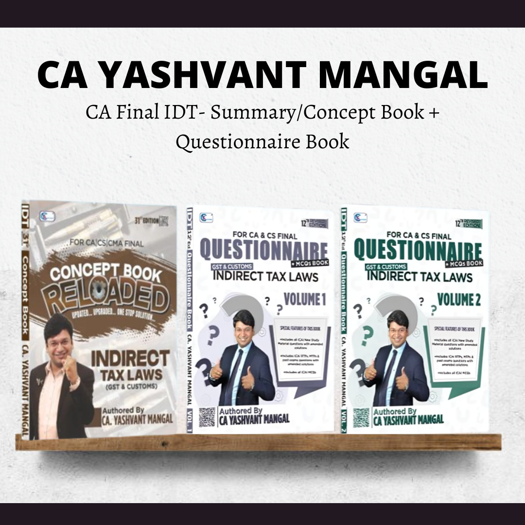 CA Final IDT | Summary/Concept Book + Questionnaire Book (12th Edition) By CA Yashvant Mangal | For Jan 26 Exams