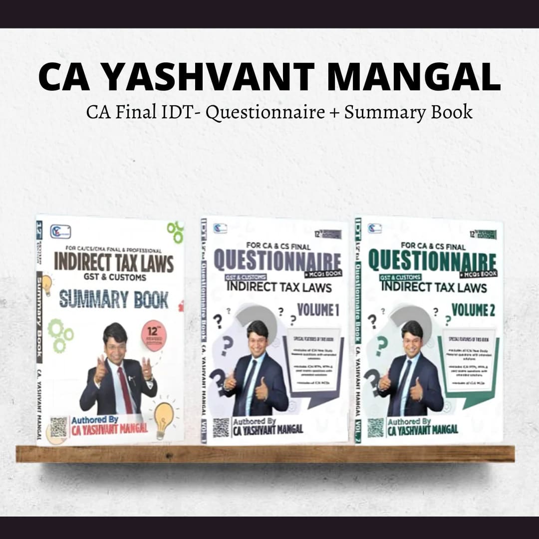 CA Final IDT | Question Bank & Summary Book By CA Yashvant Mangal | For Sep 25 & Onwards