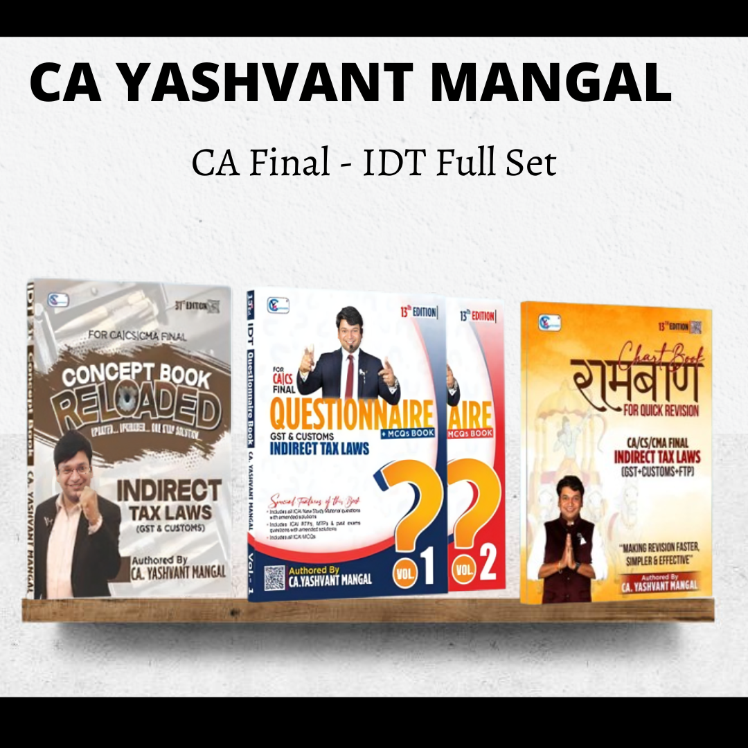 CA Final IDT - Full Bookset: Colorful Concept Book + Questionnaire & MCQs Book + Raambaan Chart Book by CA Yashvant Mangal | For May 26 & Onwards