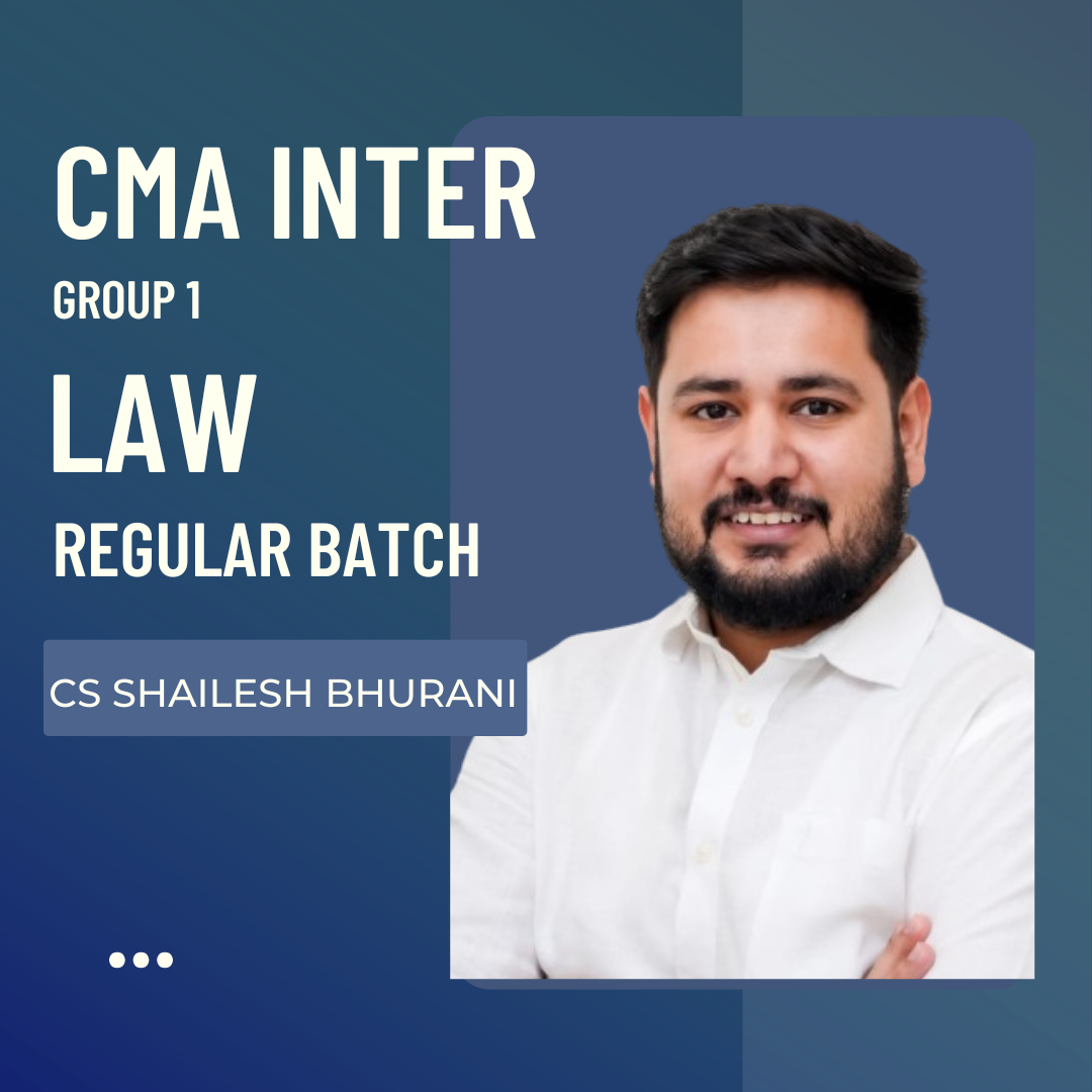 CMA Inter Group - Law & Ethics | Regular Batch by CS Shailesh Bhurani | CA Point