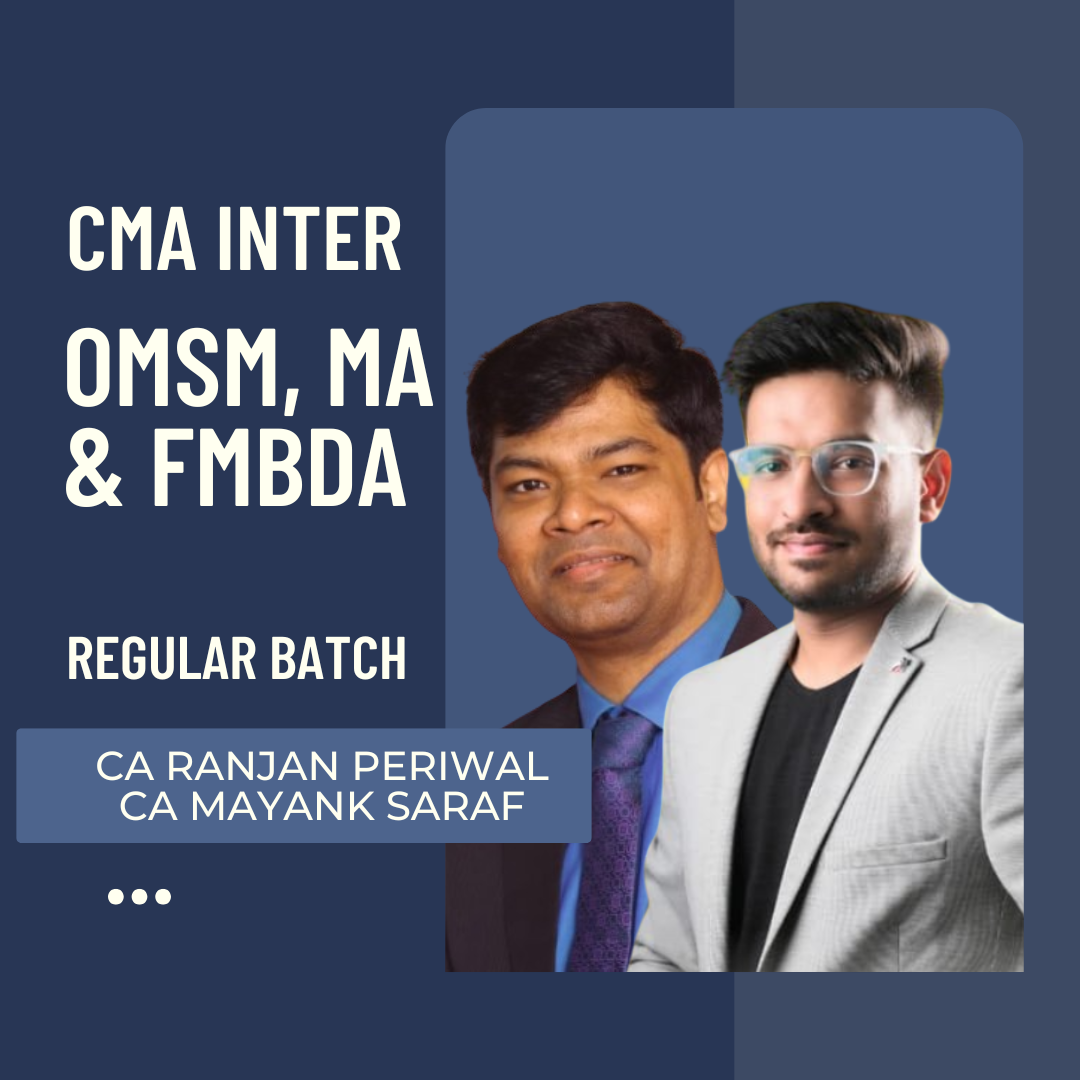 CMA Inter OMSM, MA & FMBDA Combo | Regular Batch by CA Ranjan Periwal & CA Mayank Saraf CA Point