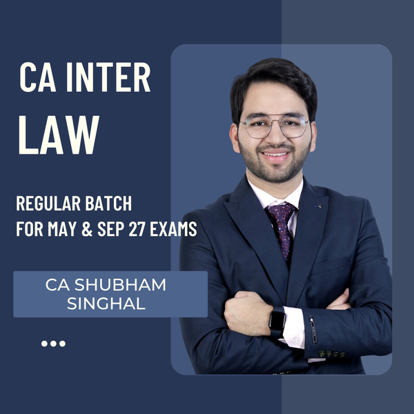 CA Inter May & Sep 27 Exams | Law By CA Shubham Singhal | LIVE Regular Batch CA Point
