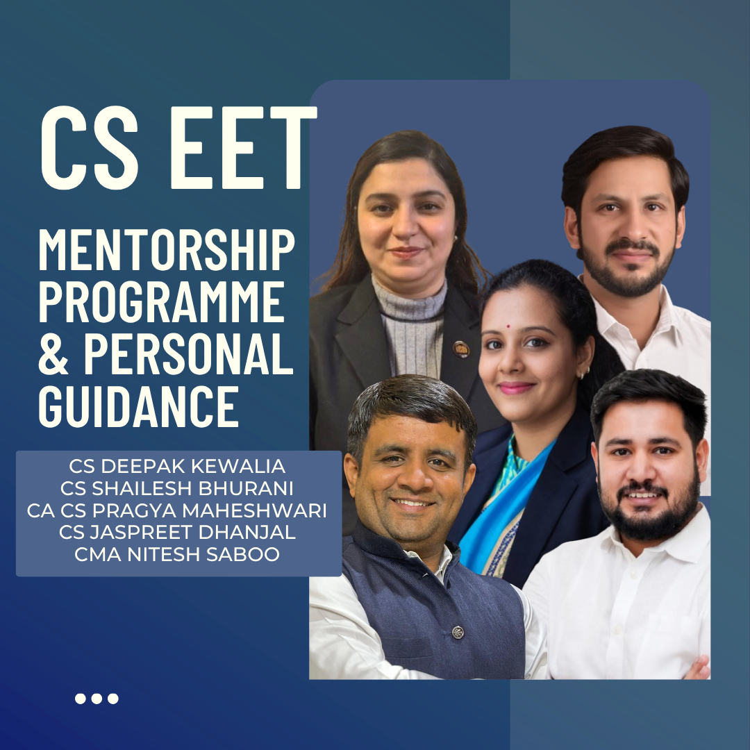CS EET Mentorship Program & Personal Guidance - For Oct 26 Exams CA Point