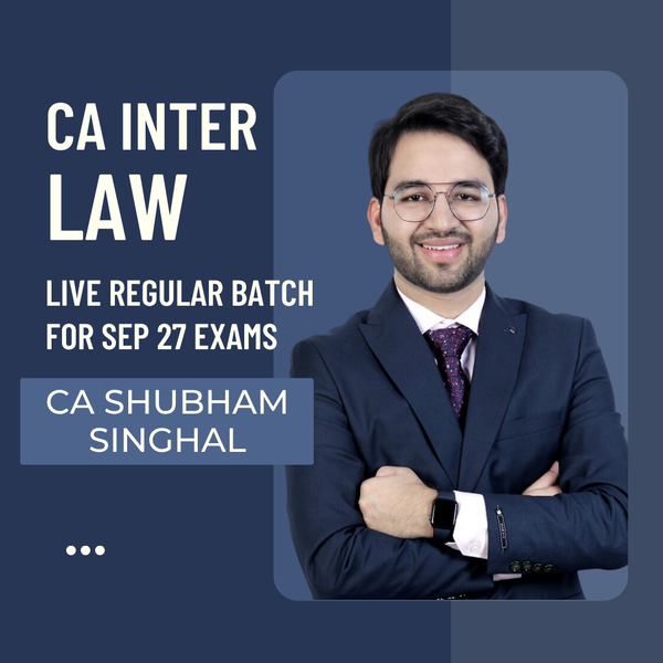 CA Sep 27 Exams | Law By CA Shubham Singhal | LIVE Regular Batch CA Point